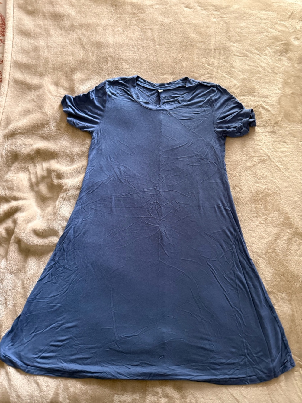 Women's Short Sleeve Swing Dress - Navy Blue